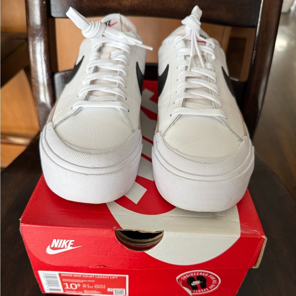 Nike Women’s Court Legacy Lift 
White and Black Sneakers